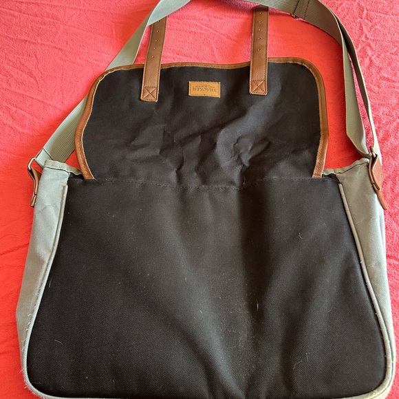 💥 5 for $15 - Black and Gray Canvas Messenger Bag with Adjustable Strap - Picture 3 of 6